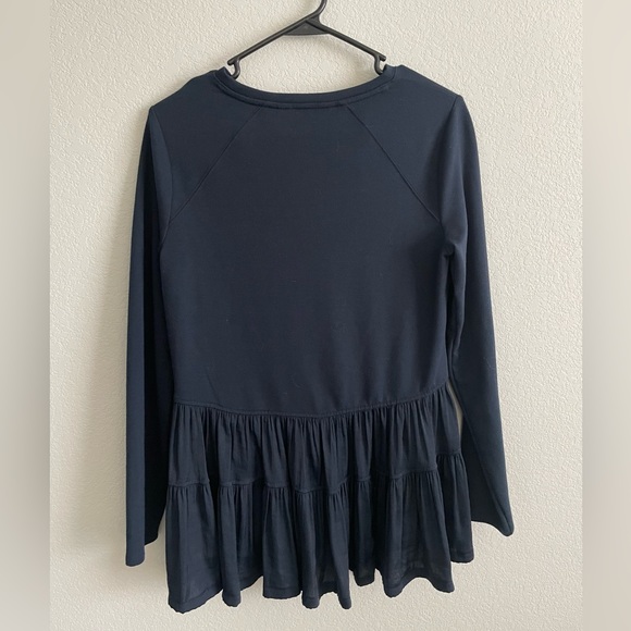 Simply Vera  Vera Wang Women's Small Blue long Sleeve Loose Fitting Blouse - Picture 5 of 10